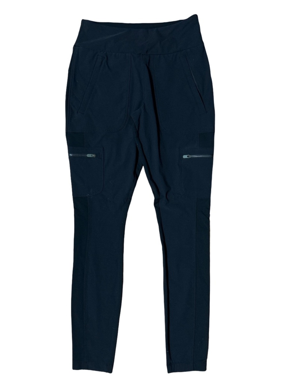 Athleta Black High-Waist Performance Leggings with Zip Pockets